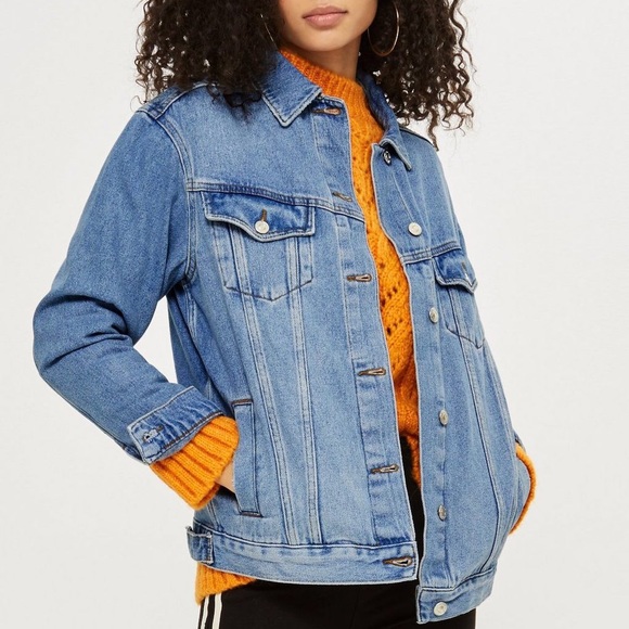 topshop moto oversized denim jacket